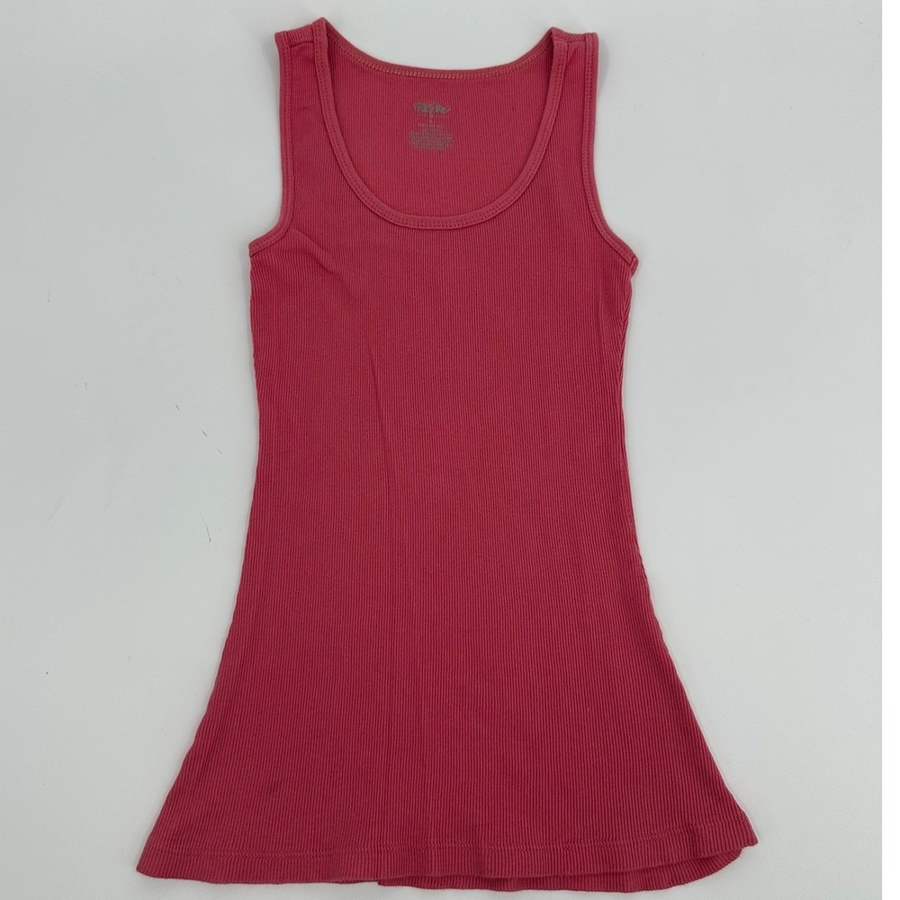 Mossimo Tank Top Ribbed Scoop Neck Y2K Women Size Small Pink Cotton Sleeveless